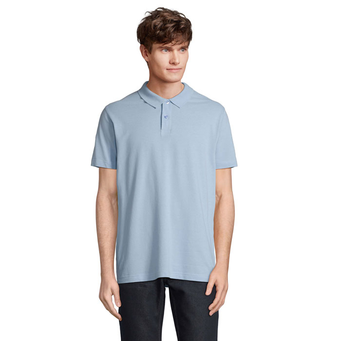 Polo unisexe personnalisé coton PULSE Ciel Piqué